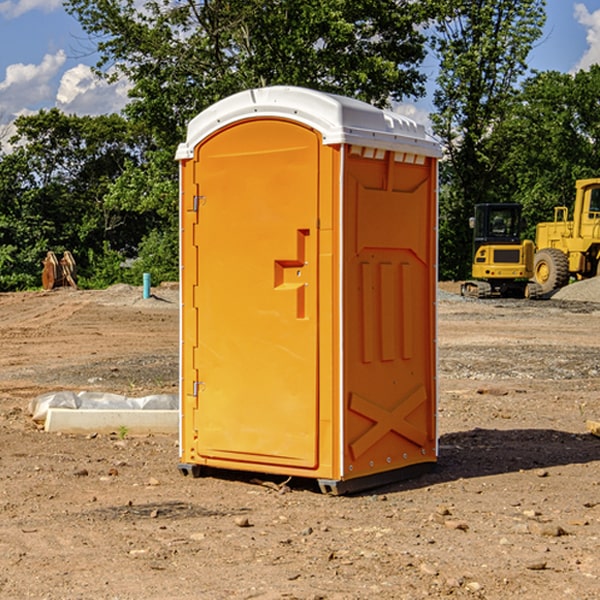 can i customize the exterior of the porta potties with my event logo or branding in Russellville AR